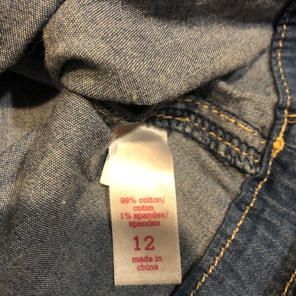 Girls Justice size 12 denim top - Picture 5 of 9